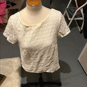 Lilly Pulitzer Women's White Eyelet Short Sleeve Top (was $128)